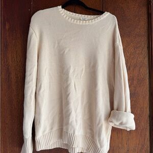 John Galt Cotton Cream Sweater One Size